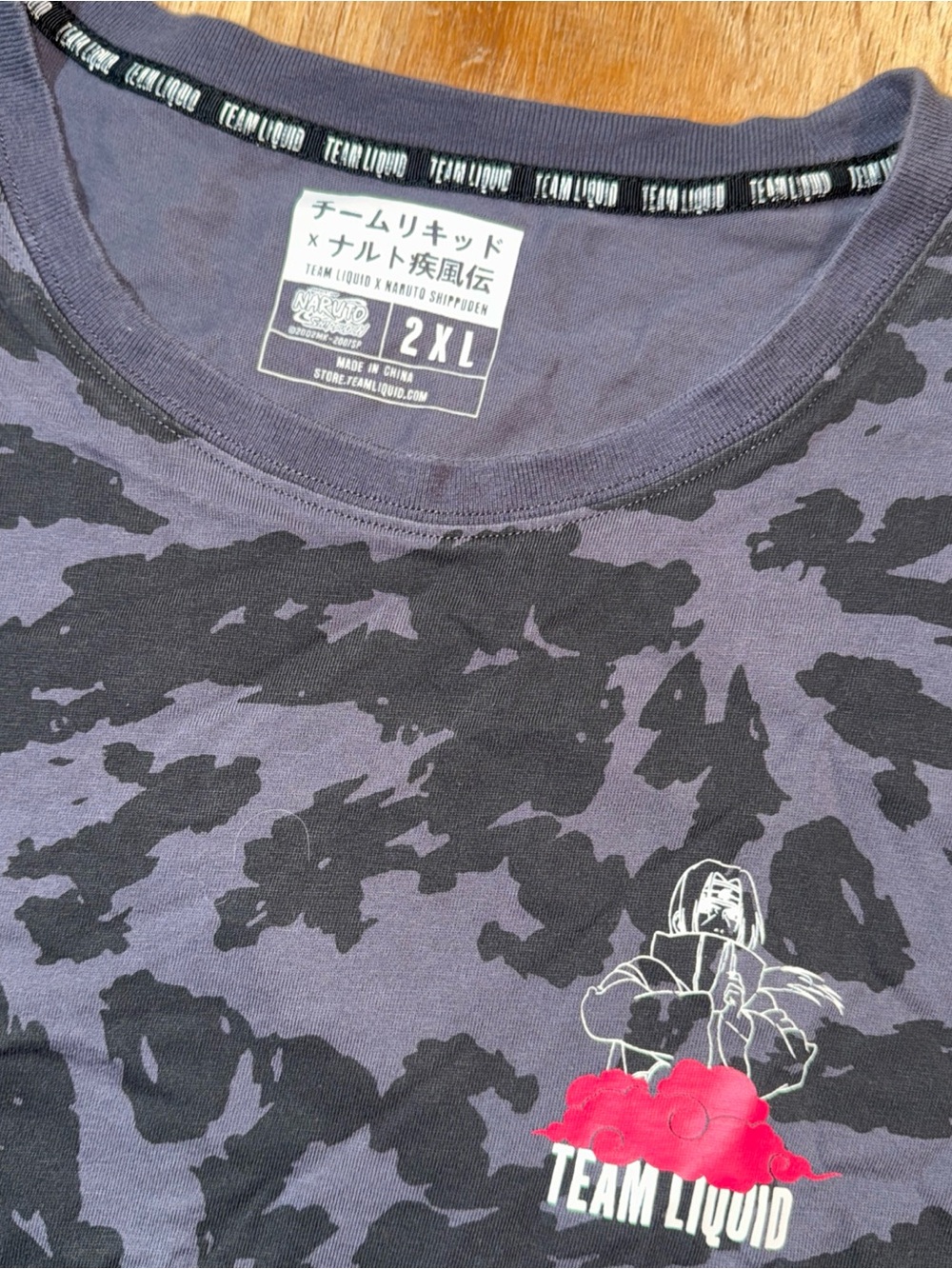 Team Liquid x Naruto Shippuden T Shirts Size 2 XL Camo Black NWOT Grunge Street - Picture 1 of 6